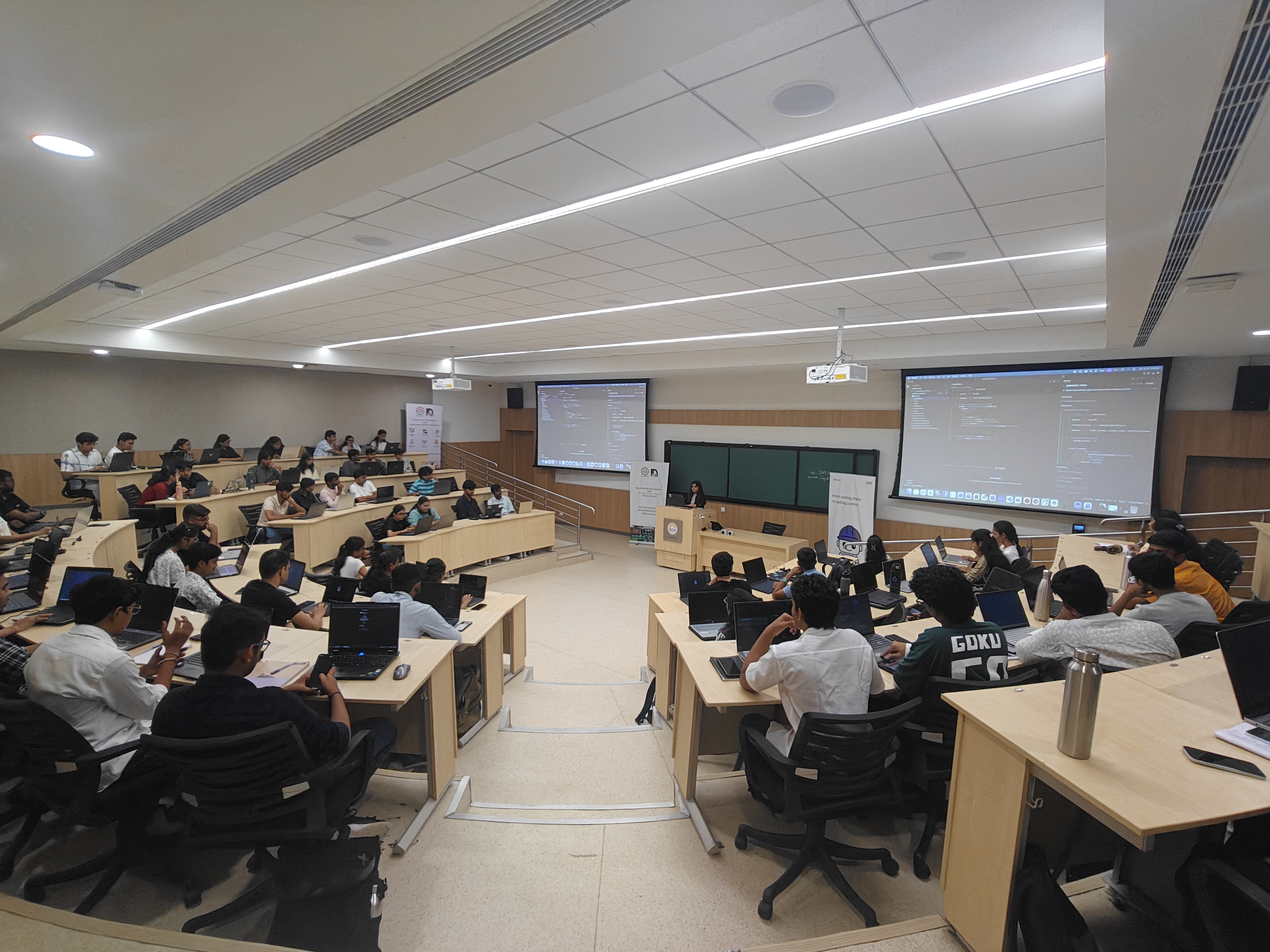 A full room at an IBM User Group meetup.